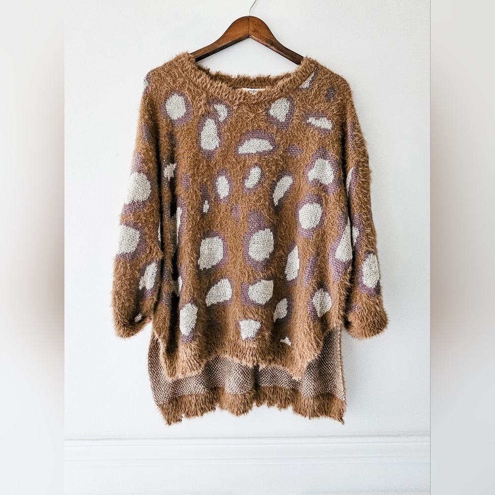 Umgee leopard print pullover sweater